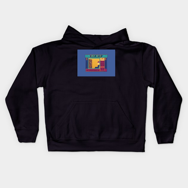 Bookshop illustration Kids Hoodie by Slepowronski